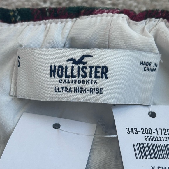 Hollister Ultra High Rise Red, White & Green Plaid Size XS Flannel A-Line Skirt - Picture 6 of 8